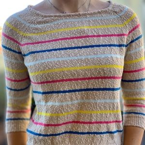 Forever21 3/4 sleeve striped multicolor shirt. S